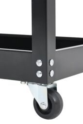 Living and Home 3-Tier Rolling Tool Cart Storage Organizer Trolley Multifunctional Kitchen Food Storage Rack in Black - thumbnail 4