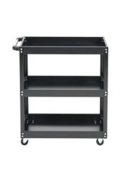 Living and Home 3-Tier Rolling Tool Cart Storage Organizer Trolley Multifunctional Kitchen Food Storage Rack in Black - thumbnail 5