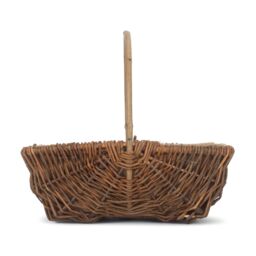 Red Hamper Wicker Rectangular Unpeeled Willow Garden Trug With Hessian Lining in Brown - Size: Small - thumbnail 3