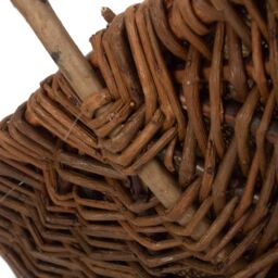 Red Hamper Wicker Rectangular Unpeeled Willow Garden Trug With Hessian Lining in Brown - Size: Small - thumbnail 4