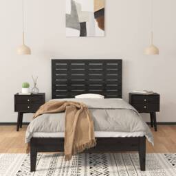 Berkfield Home Wall Headboard Black 81x3x63 cm Solid Wood Pine - Size: 81 x 3 x 63 cm - thumbnail 3