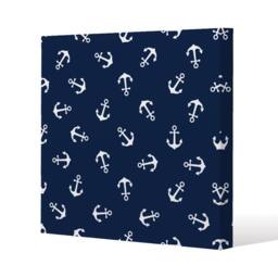 Benjamin Tate Design Anchors on Navy Background (Canvas Print) / 77 x 77 x 4cm in Natural - Size: 77 x 77 x 4 cm - thumbnail 1
