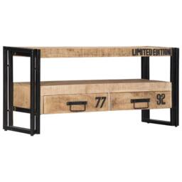 Berkfield Home TV Cabinet 100x30x45 cm Solid Mango Wood in Brown - Size: 100 x 30 x 45 cm - thumbnail 7