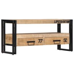 Berkfield Home TV Cabinet 100x30x45 cm Solid Mango Wood in Brown - Size: 100 x 30 x 45 cm - thumbnail 8