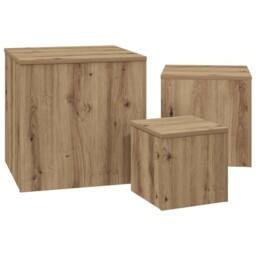 Berkfield Home Side Tables 3 pcs Old Wood Engineered Wood in Brown - thumbnail 5