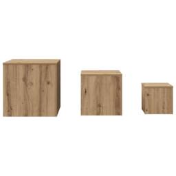 Berkfield Home Side Tables 3 pcs Old Wood Engineered Wood in Brown - thumbnail 4