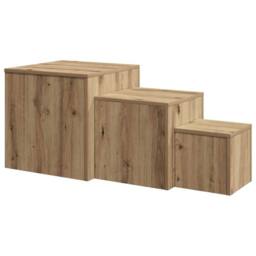 Berkfield Home Side Tables 3 pcs Old Wood Engineered Wood in Brown - thumbnail 6