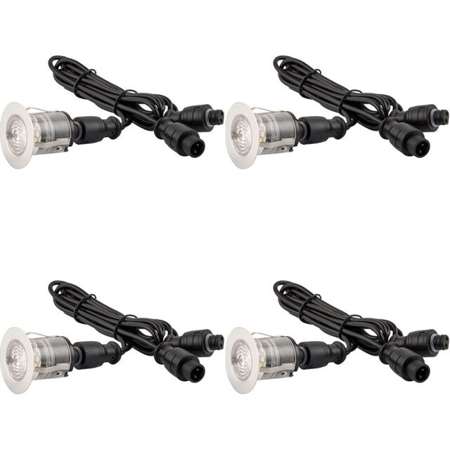 Loops 4 PACK Single Recessed 35mm Decking Light Module - 0.65W CCT LED - Steel in Metallics - image 1