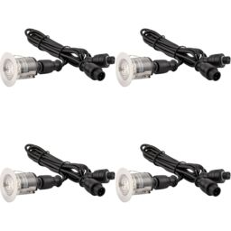 Loops 4 PACK Single Recessed 35mm Decking Light Module - 0.65W CCT LED - Steel in Metallics