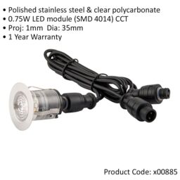 Loops 4 PACK Single Recessed 35mm Decking Light Module - 0.65W CCT LED - Steel in Metallics - thumbnail 2