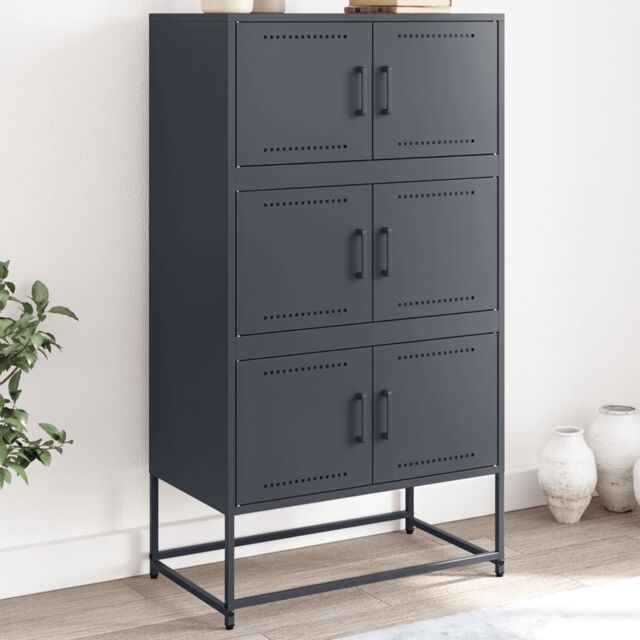 Berkfield Home Sideboard Anthracite 68.5x38.5x123.5 cm Steel in Black - image 1