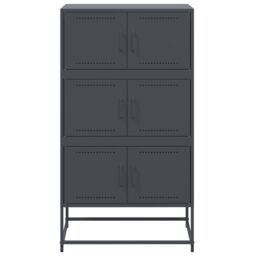 Berkfield Home Sideboard Anthracite 68.5x38.5x123.5 cm Steel in Black - thumbnail 6