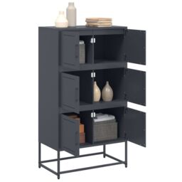 Berkfield Home Sideboard Anthracite 68.5x38.5x123.5 cm Steel in Black - thumbnail 5