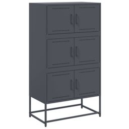 Berkfield Home Sideboard Anthracite 68.5x38.5x123.5 cm Steel in Black - thumbnail 2