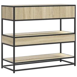 Berkfield Home Console Table Sonoma Oak 90x35x80 cm Engineered Wood in Brown - Size: 90 x 35 x 80 cm - thumbnail 7