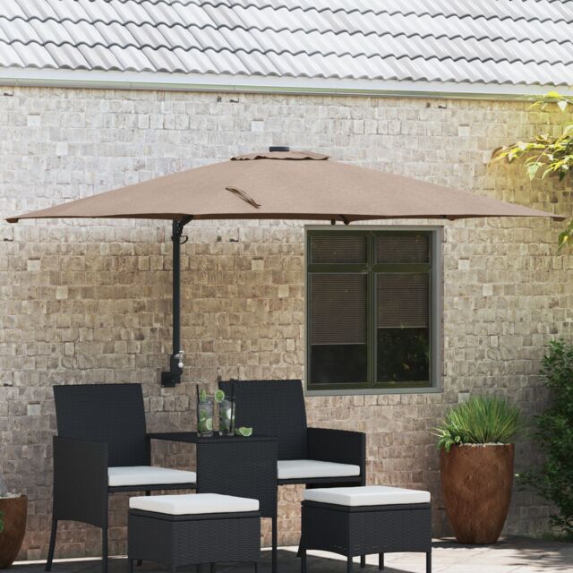 Berkfield Home Garden Parasol Taupe 248, 5 x 247, 5 x 119 cm Fabric - image 1