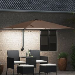 Berkfield Home Garden Parasol Taupe 248, 5 x 247, 5 x 119 cm Fabric - thumbnail 3