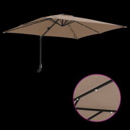 Berkfield Home Garden Parasol Taupe 248, 5 x 247, 5 x 119 cm Fabric - thumbnail 9