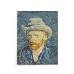 "Artery8 Vincent Van Gogh Self Portrait With Felt Hat Canvas Wall Art Print in Blue - Size: W18"" x H24""" - thumbnail 1