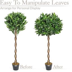 Christow Artificial Bay Tree Large Potted Indoor Outdoor Topiary Decoration - Size: 3ft - thumbnail 5