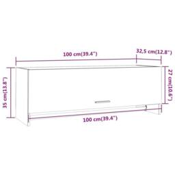 Berkfield Home Wardrobe Grey Sonoma 100x32.5x35 cm Engineered Wood - thumbnail 9