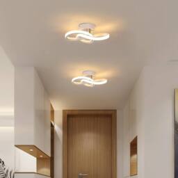 Goeco LED Ceiling Light Modern Curved Design for Bedroom Hallway 3000K in White - Size: 10 inches - thumbnail 3