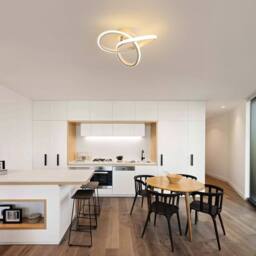 Goeco LED Ceiling Light Modern Curved Design for Bedroom Hallway 3000K in White - Size: 10 inches - thumbnail 2