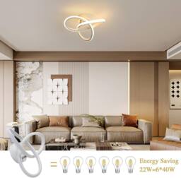 Goeco LED Ceiling Light Modern Curved Design for Bedroom Hallway 3000K in White - Size: 10 inches - thumbnail 4