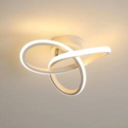 Goeco LED Ceiling Light Modern Curved Design for Bedroom Hallway 3000K in White - Size: 10 inches - thumbnail 1
