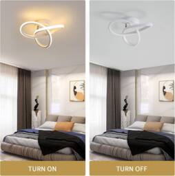 Goeco LED Ceiling Light Modern Curved Design for Bedroom Hallway 3000K in White - Size: 10 inches - thumbnail 7