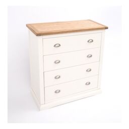 Cabinet Bits Cosenza 4 Drawer Chest of Drawers Chrome Cup Handle in Off-White - thumbnail 3