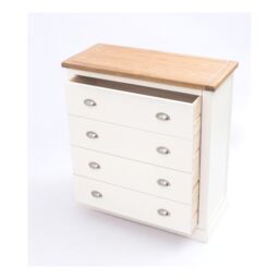 Cabinet Bits Cosenza 4 Drawer Chest of Drawers Chrome Cup Handle in Off-White - thumbnail 4
