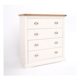 Cabinet Bits Cosenza 4 Drawer Chest of Drawers Chrome Cup Handle in Off-White - thumbnail 2