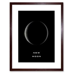 "Artery8 Wall Art Print Phases of the Moon Astronomy New Moon Lunar Space Poster Artwork Framed 9X7 Inch in Brown - Size: W7"" x H9""" - thumbnail 1
