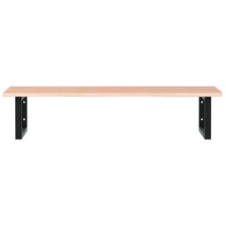 Berkfield Home Basin Shelf Wall Mounted Steel & Solid Wood Oak in Brown - thumbnail 4