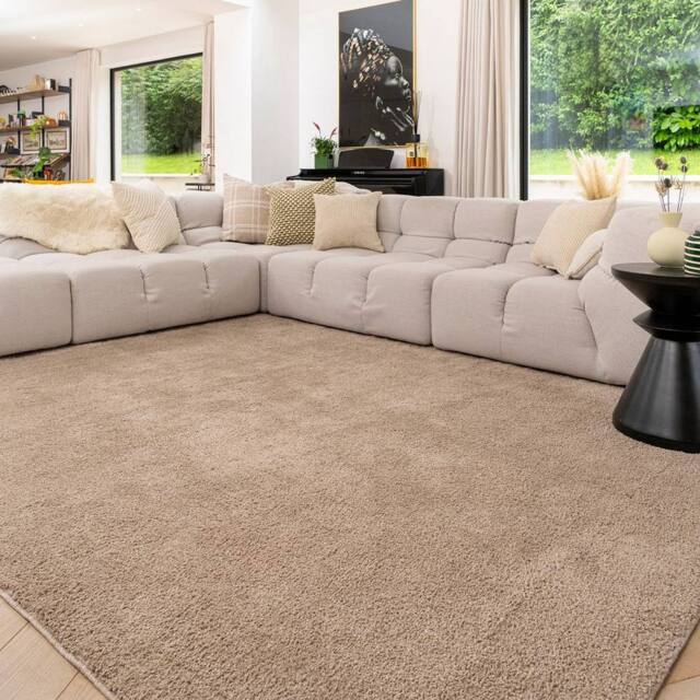 Kukoon Beige Washable Machine Shaggy Rug - Size: 120 cm x 170 cm - image 1