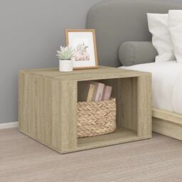 Berkfield Home Bedside Table Sonoma Oak 57x55x36 cm Engineered Wood in Brown - Size: 57 x 55 x 36 cm - thumbnail 1