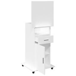 Berkfield Home Lectern with Wheels & Drawer White 55x55x107 cm Engineered Wood - Size: 55 x 55 x 107 cm - thumbnail 8