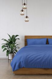 Panda London 100% Bamboo Complete Bedding Set in Navy - Size: Super King