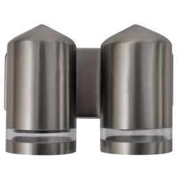 Berkfield Home LED Wall Lamp Stainless Steel Down with Cone Head in Silver - thumbnail 2
