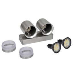 Berkfield Home LED Wall Lamp Stainless Steel Down with Cone Head in Silver - thumbnail 3