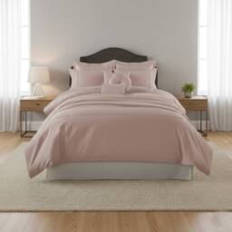Snug City Luxury Embroidered Duvet Cover Set Bedding with Matching Accessories in Coral - Size: King - thumbnail 1