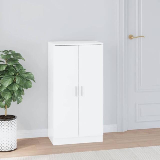 Berkfield Home Shoe Cabinet High Gloss White 55x35x108 cm Engineered Wood - Size: 55 x 35 x 108 cm - image 1