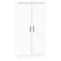 Berkfield Home Shoe Cabinet High Gloss White 55x35x108 cm Engineered Wood - Size: 55 x 35 x 108 cm - thumbnail 2