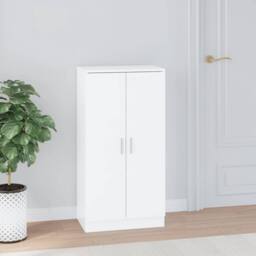 Berkfield Home Shoe Cabinet High Gloss White 55x35x108 cm Engineered Wood - Size: 55 x 35 x 108 cm - thumbnail 1