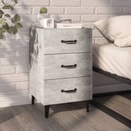 Berkfield Home Elegant Bedside Cabinet Concrete Grey 40x40x66 cm Engineered Wood - Size: 40 x 40 x 66 cm - thumbnail 2