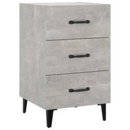 Berkfield Home Elegant Bedside Cabinet Concrete Grey 40x40x66 cm Engineered Wood - Size: 40 x 40 x 66 cm - thumbnail 3