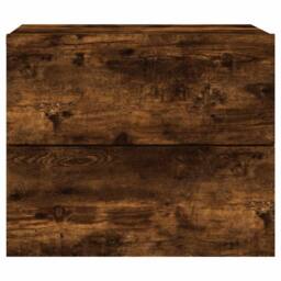 Berkfield Home Durable Wall-mounted Bedside Cabinets with LED Lights 2 pcs Smoked Oak in Brown - thumbnail 8