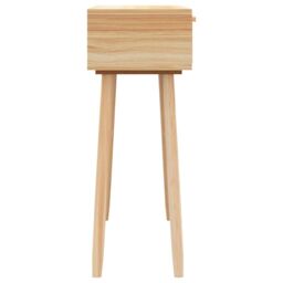 Berkfield Home Console Table Brown 80x30x75 cm Solid Wood Pine&Natural Rattan - Size: 80 x 30 x 75 cm - thumbnail 5