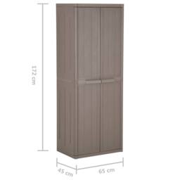 Berkfield Home Garden Storage Cabinet Brown 65x45x172 cm PP Wood Look - Size: 65 x 45 x 172 cm - thumbnail 9